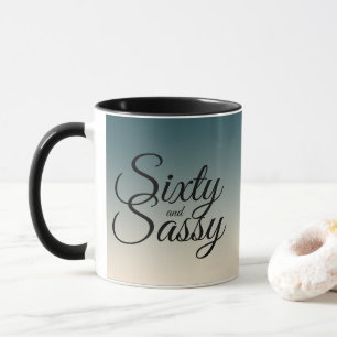 Emerald Off-White Ombre 60 and Sassy 60th Birthday Mug