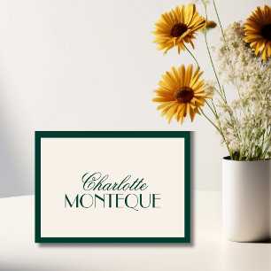 Emerald Old Money Black Tie Wedding Place Card