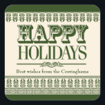 Emerald Ornate Borders Holidays Sticker<br><div class="desc">Today's Best Award - October 30,  2011
Ornate emerald green borders make striking and festive edges for this holiday sticker. Versatile enough for any special holiday. Great to use as envelope or package seals,  or use as a gift tag/sticker. Available in alternate colors with matching products. 



 


com</div>