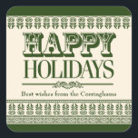 Emerald Ornate Borders Holidays Sticker<br><div class="desc">Today's Best Award - October 30,  2011
Ornate emerald green borders make striking and festive edges for this holiday sticker. Versatile enough for any special holiday. Great to use as envelope or package seals,  or use as a gift tag/sticker. Available in alternate colors with matching products. 



 


com</div>