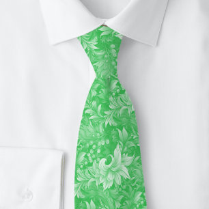 Emerald Ornate Botanical Neck Tie