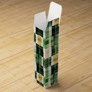 Emerald Patchwork Plaid Wine Box