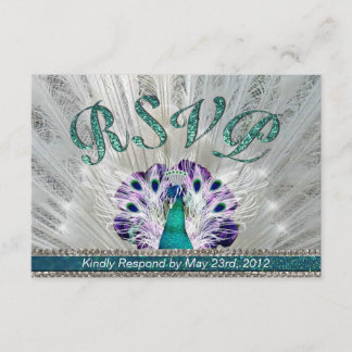 Emerald Peacock Passion RSVP Card