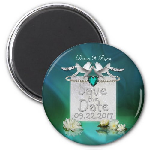 Emerald Peacock Save the Date Magnet