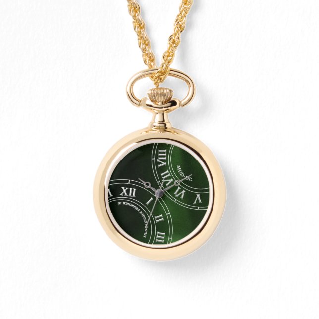 Emerald Peek RN Gold Watch Necklace (Front)