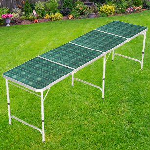Emerald Plaid Beer Pong Table