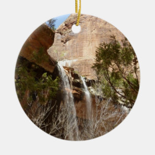 Emerald Pool Falls I from Zion National Park Ceramic Ornament