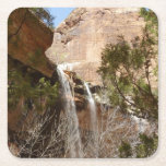 Emerald Pool Falls I from Zion National Park Square Paper Coaster