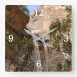 Emerald Pool Falls I from Zion National Park Square Wall Clock