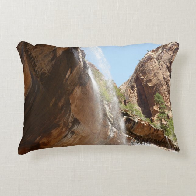 Emerald Pool Falls II from Zion National Park Accent Pillow (Front)