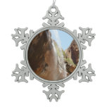 Emerald Pool Falls II from Zion National Park Snowflake Pewter Christmas Ornament