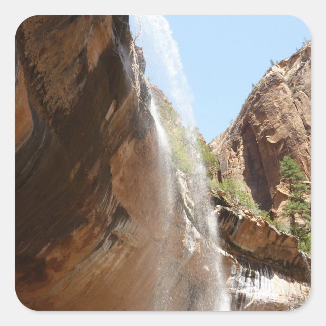 Emerald Pool Falls II from Zion National Park Square Sticker (Front)