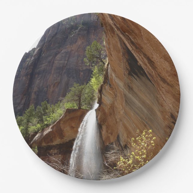 Emerald Pool Falls III from Zion National Park Paper Plates (Front)