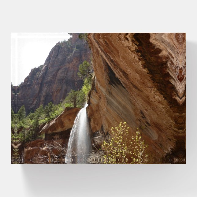 Emerald Pool Falls III from Zion National Park Paperweight (Front)