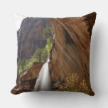 Emerald Pool Falls III from Zion National Park Throw Pillow