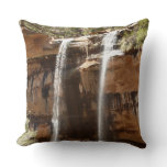 Emerald Pool Falls IV from Zion National Park Throw Pillow