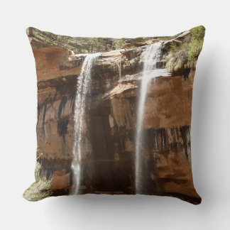 Emerald Pool Falls IV from Zion National Park Throw Pillow