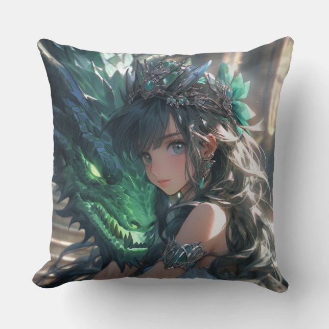 Emerald princess  throw pillow (Front)