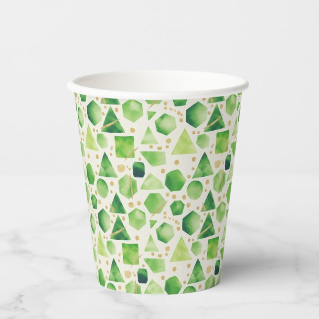 Emerald Prism Mosaic Paper Cups (Front)