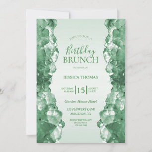 Emerald Quartz Birthday Brunch Invitation