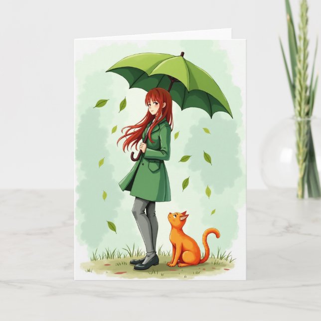 Emerald Rain Cat Companion Card (Front)