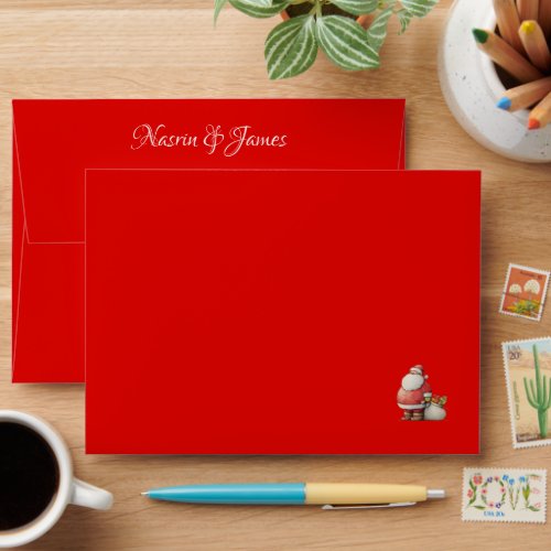 Emerald red Return Address Envelope