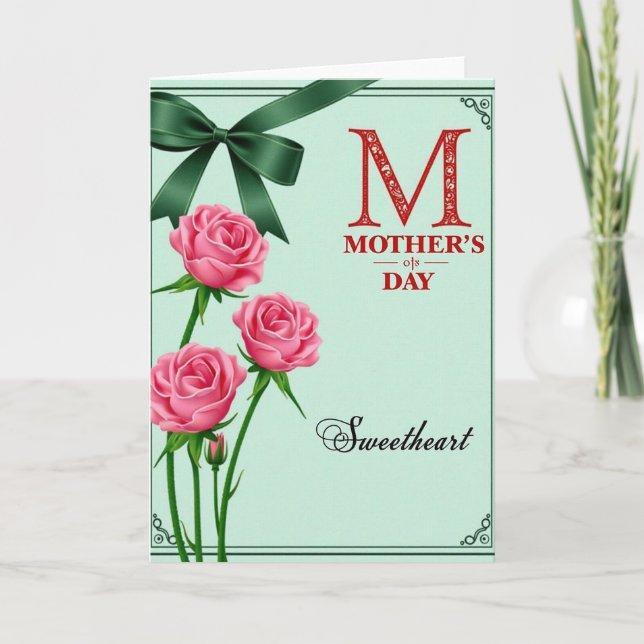 Emerald Ribbon Mothers Card (Front)