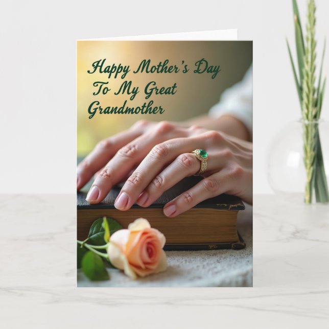Emerald Ring Mothers Day Card (Front)