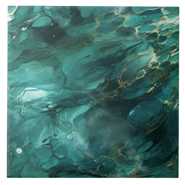 Emerald River, Hyper Realistic, Seamless Ceramic Tile (Front)