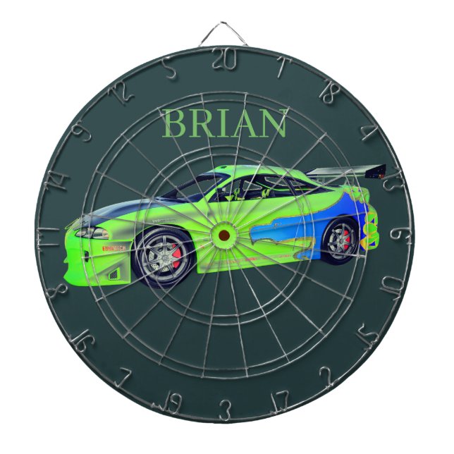 Emerald Roadrunner of the Verdant Horizon Dart Board (Front)