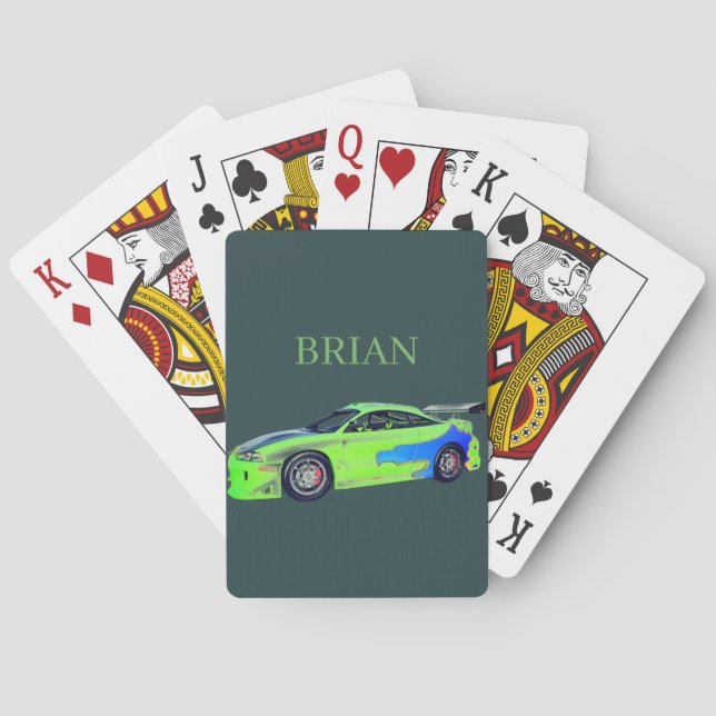 Emerald Roadrunner of the Verdant Horizon Poker Cards (Back)