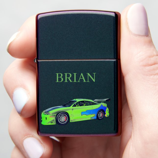 Emerald Roadrunner of the Verdant Horizon Zippo Lighter (In Hand)