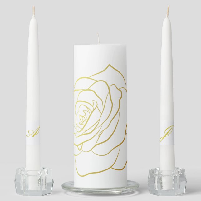 Emerald Romance wedding candles  (Front)