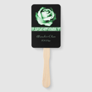 Emerald Rose Hand Fan