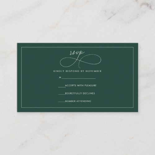 Emerald RSVP Enclosure Card