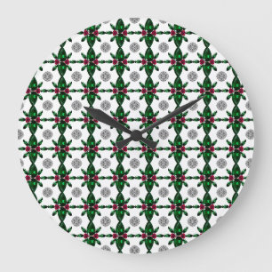 Emerald Ruby Diamond Gemstone Art Red Green Large Clock