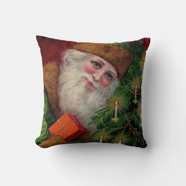 Emerald Santa Throw Pillow (Front)