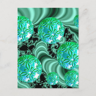 Emerald Satin Dreams - Abstract Irish Shamrock Postcard