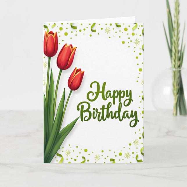 Emerald Script Birthday Card (Front)