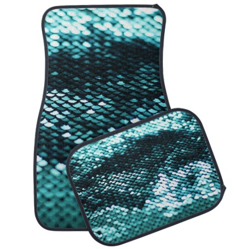 Emerald Sequin Glamorous Vintage Car Floor Mat