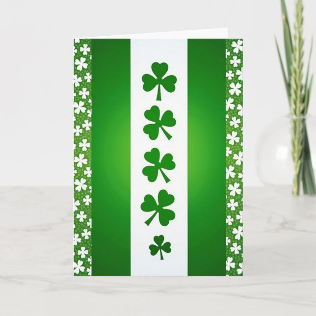 Emerald Shamrock Celebration Card (Front)