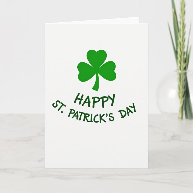 Emerald Shamrock Happy Card (Front)