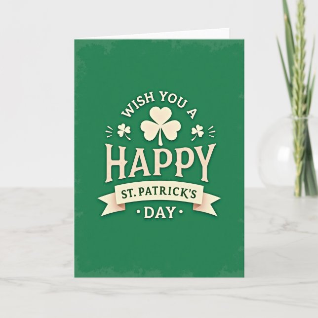 Emerald Shamrock Pattern Card (Front)