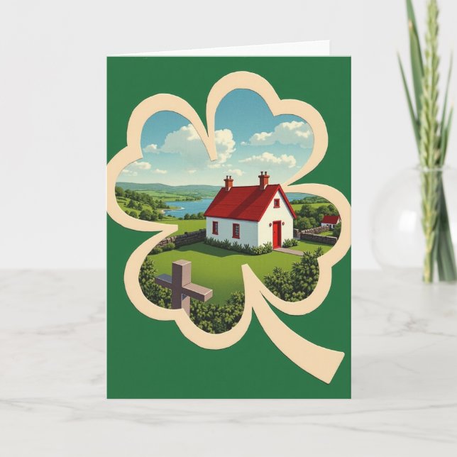 Emerald Shamrock Scene Card (Front)