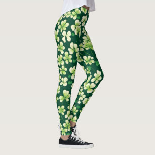 Emerald Shamrock Tapestry: Dark Green Delight Leggings
