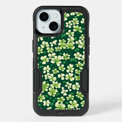 Emerald Shamrock Tapestry Dark Green Delight iPhone 15 Case