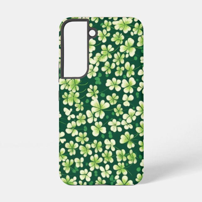 Emerald Shamrock Tapestry: Dark Green Delight Samsung Galaxy Case (Back)