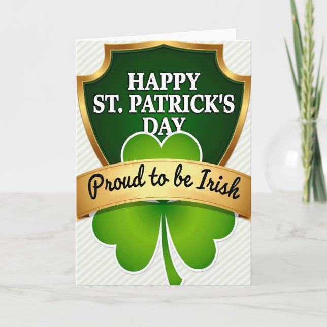 Emerald Shield Happy St Patricks Card (Front)