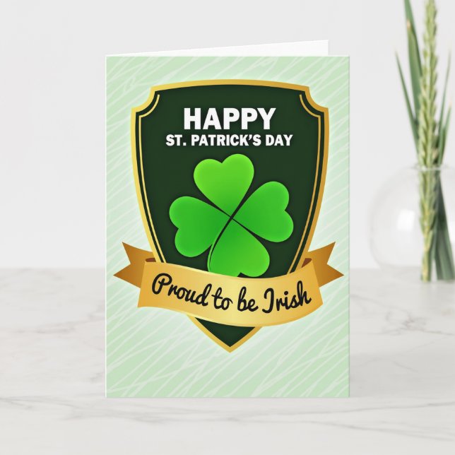 Emerald Shield St Patricks Card (Front)