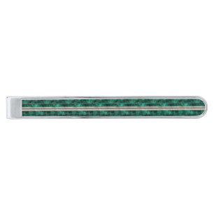 Emerald Silver Line Pattern Finish Tie Bar